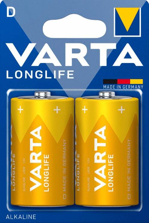 BATTERIES LONGLIFE ALKALINE  EXTRA D 2PCS LR20 VARTA